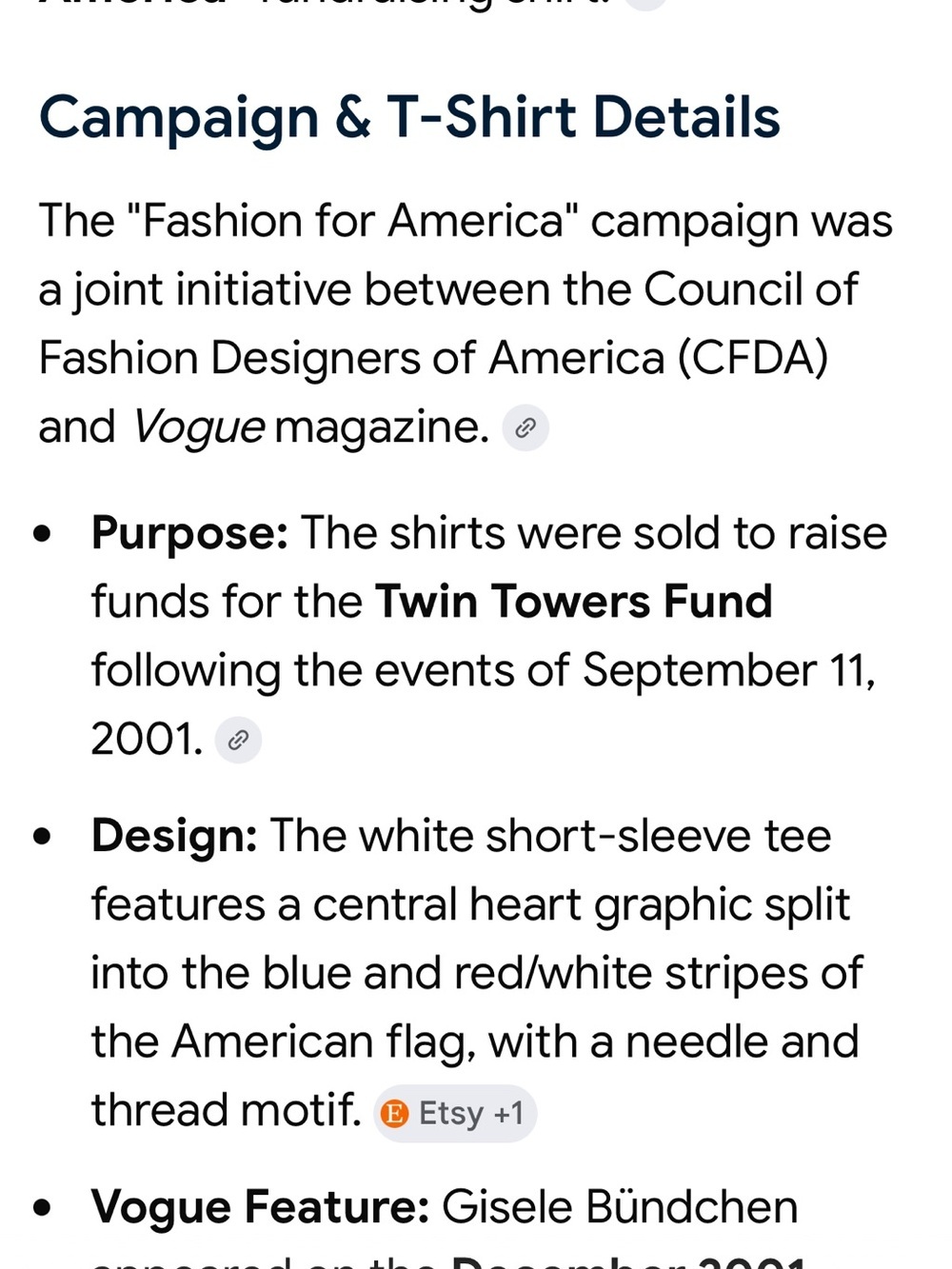 Vintage 2001 CFDA/VOGUE women’s Fashion for America tee size 2XL. Collectible - Picture 14 of 14